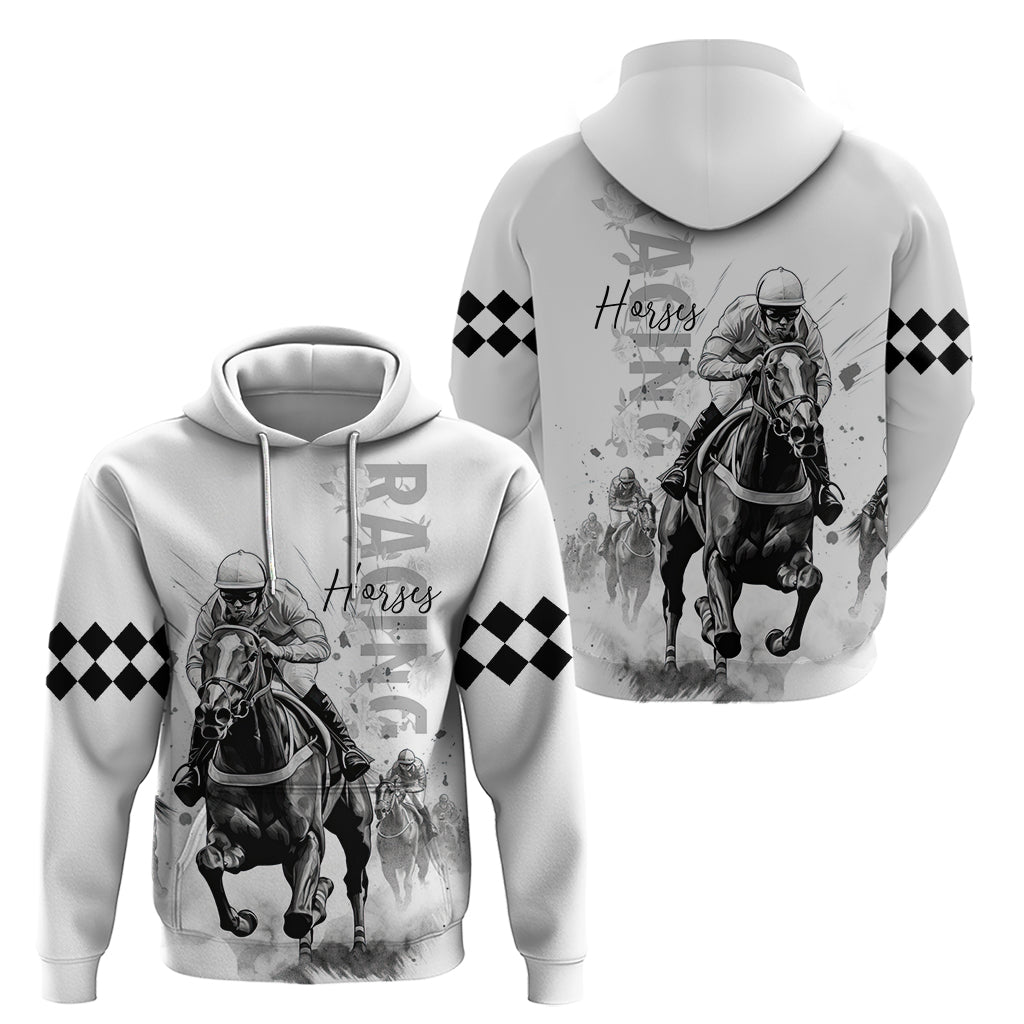 Kentucky Horses Racing Hoodie Jockey Drawing Style LT03