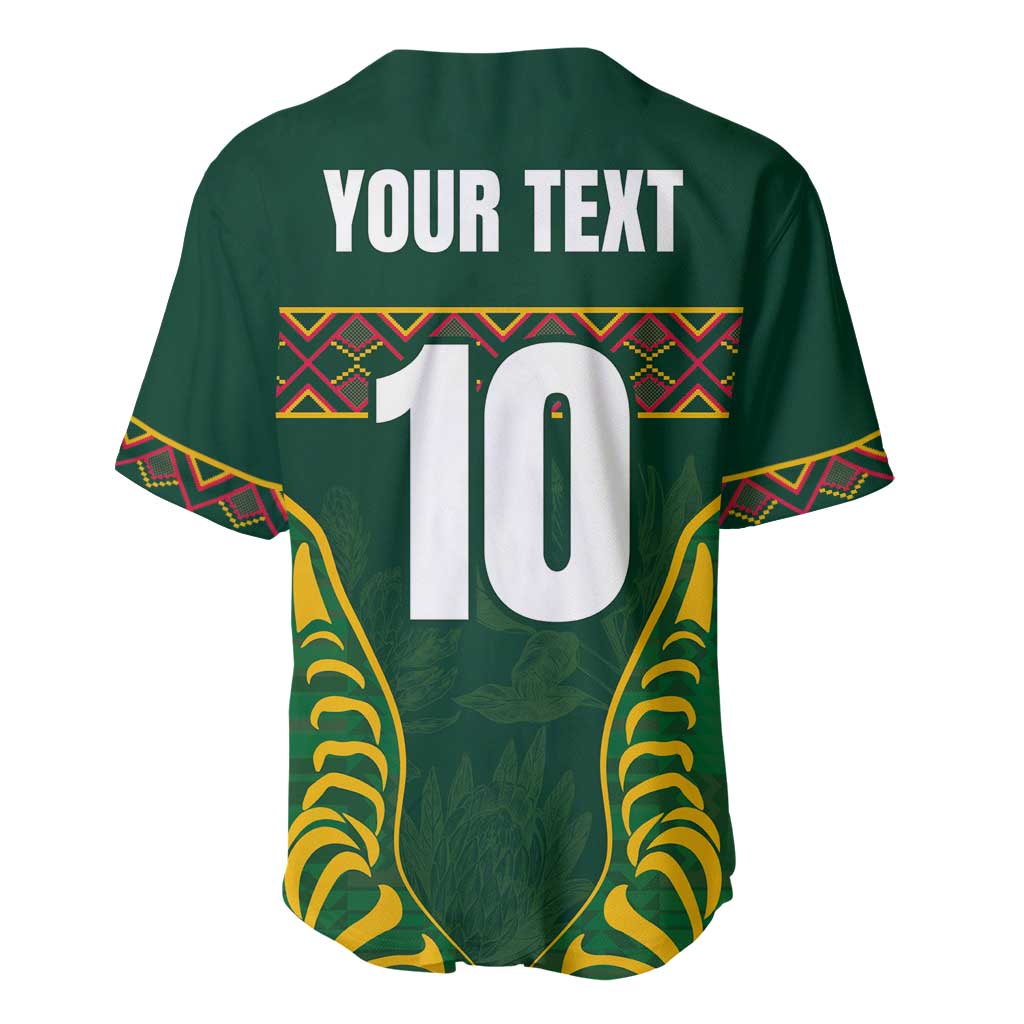 Custom South Africa Rugby Baseball Jersey Springboks Spirit and King Protea LT03