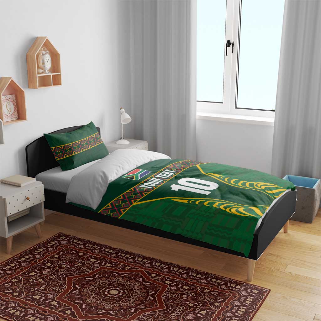 Custom South Africa Rugby Bedding Set Springboks Spirit and King Protea LT03