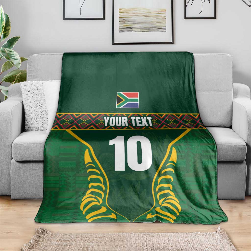 Custom South Africa Rugby Blanket Springboks Spirit and King Protea LT03