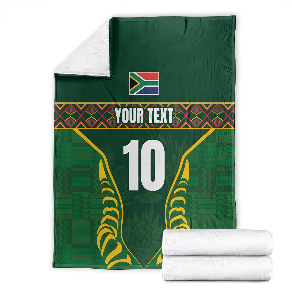 Custom South Africa Rugby Blanket Springboks Spirit and King Protea LT03