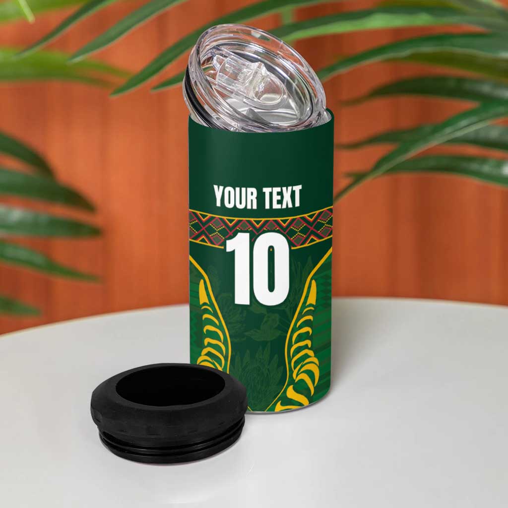 Custom South Africa Rugby 4 in 1 Can Cooler Tumbler Springboks Spirit and King Protea LT03