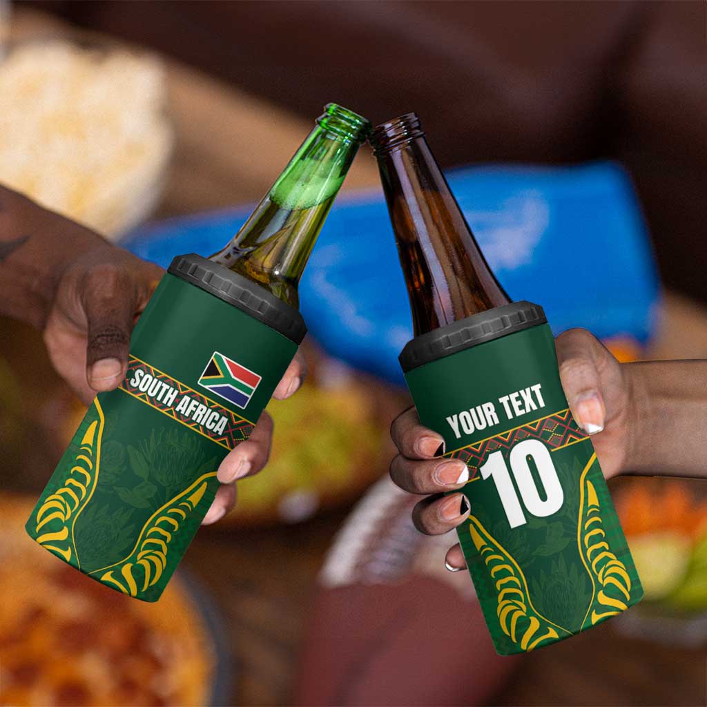 Custom South Africa Rugby 4 in 1 Can Cooler Tumbler Springboks Spirit and King Protea LT03