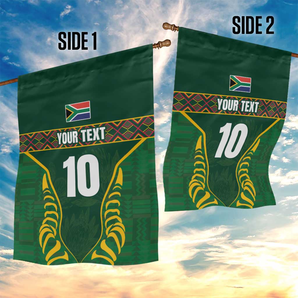 Custom South Africa Rugby Garden Flag Springboks Spirit and King Protea LT03
