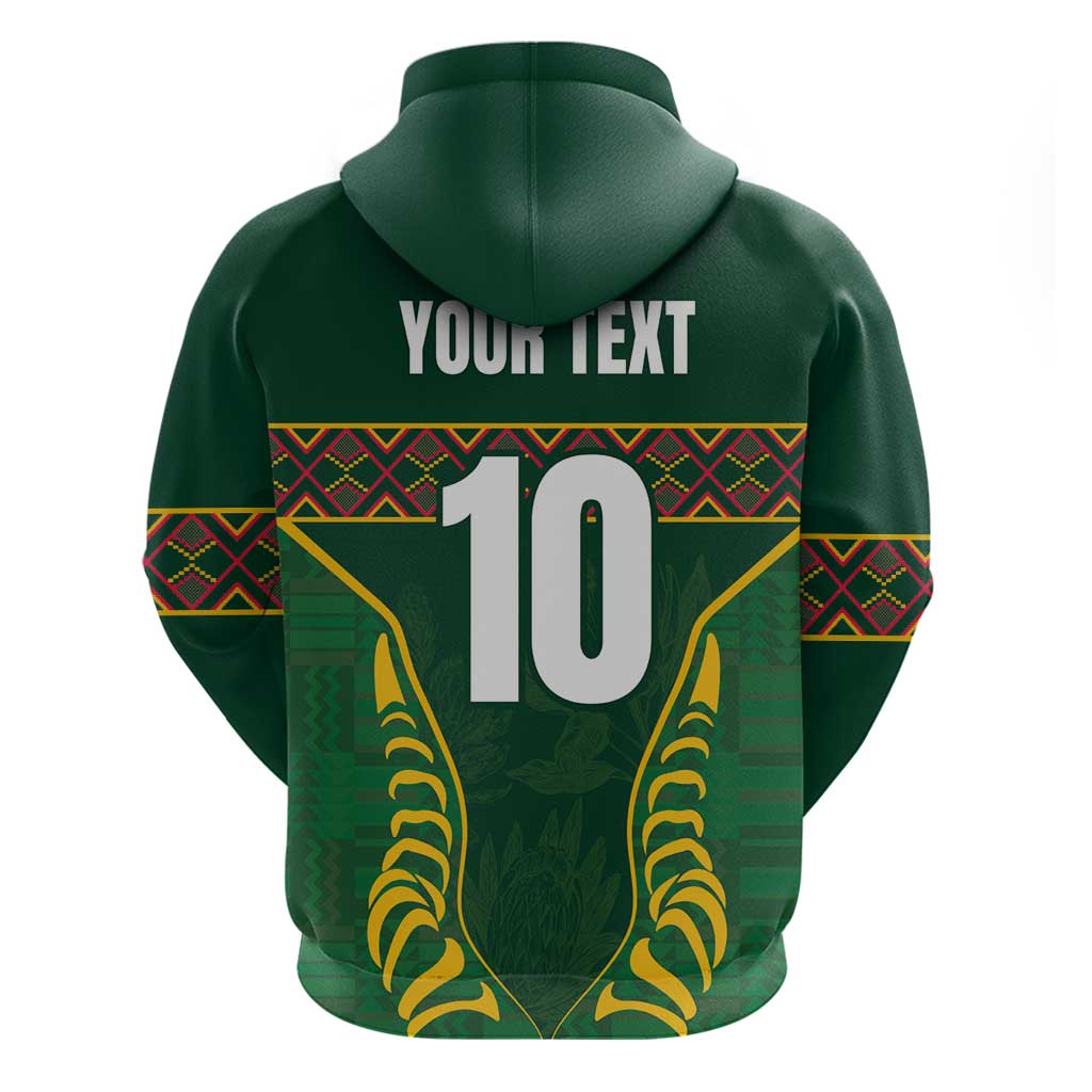 Custom South Africa Rugby Hoodie Springboks Spirit and King Protea LT03