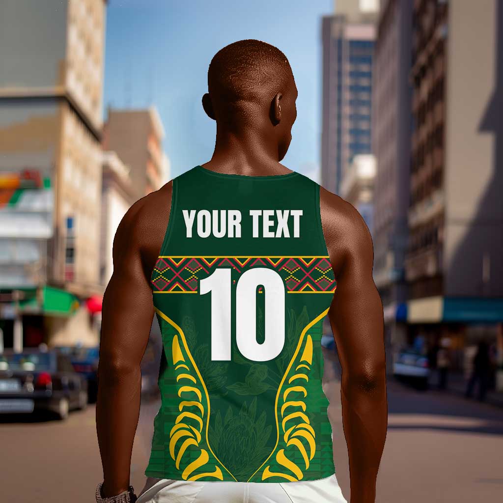 Custom South Africa Rugby Men Tank Top Springboks Spirit and King Protea LT03