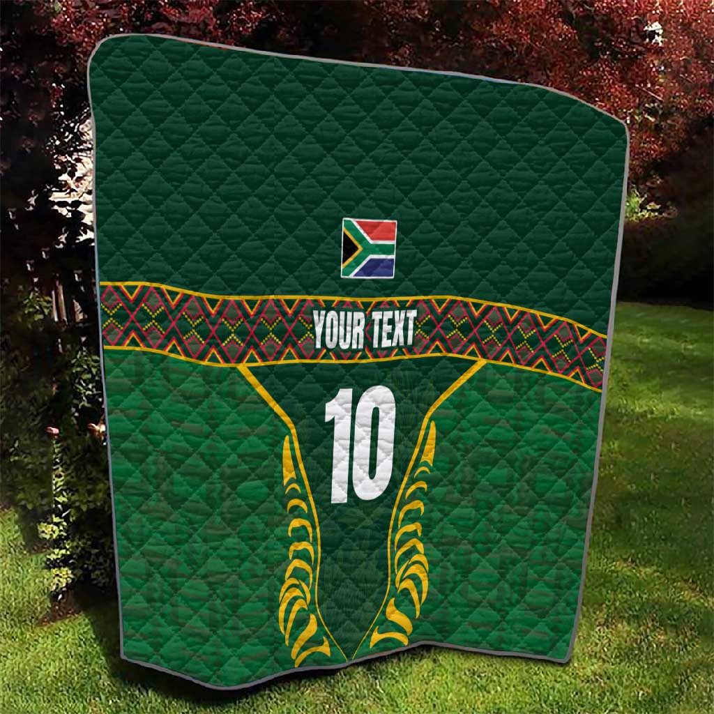 Custom South Africa Rugby Quilt Springboks Spirit and King Protea LT03