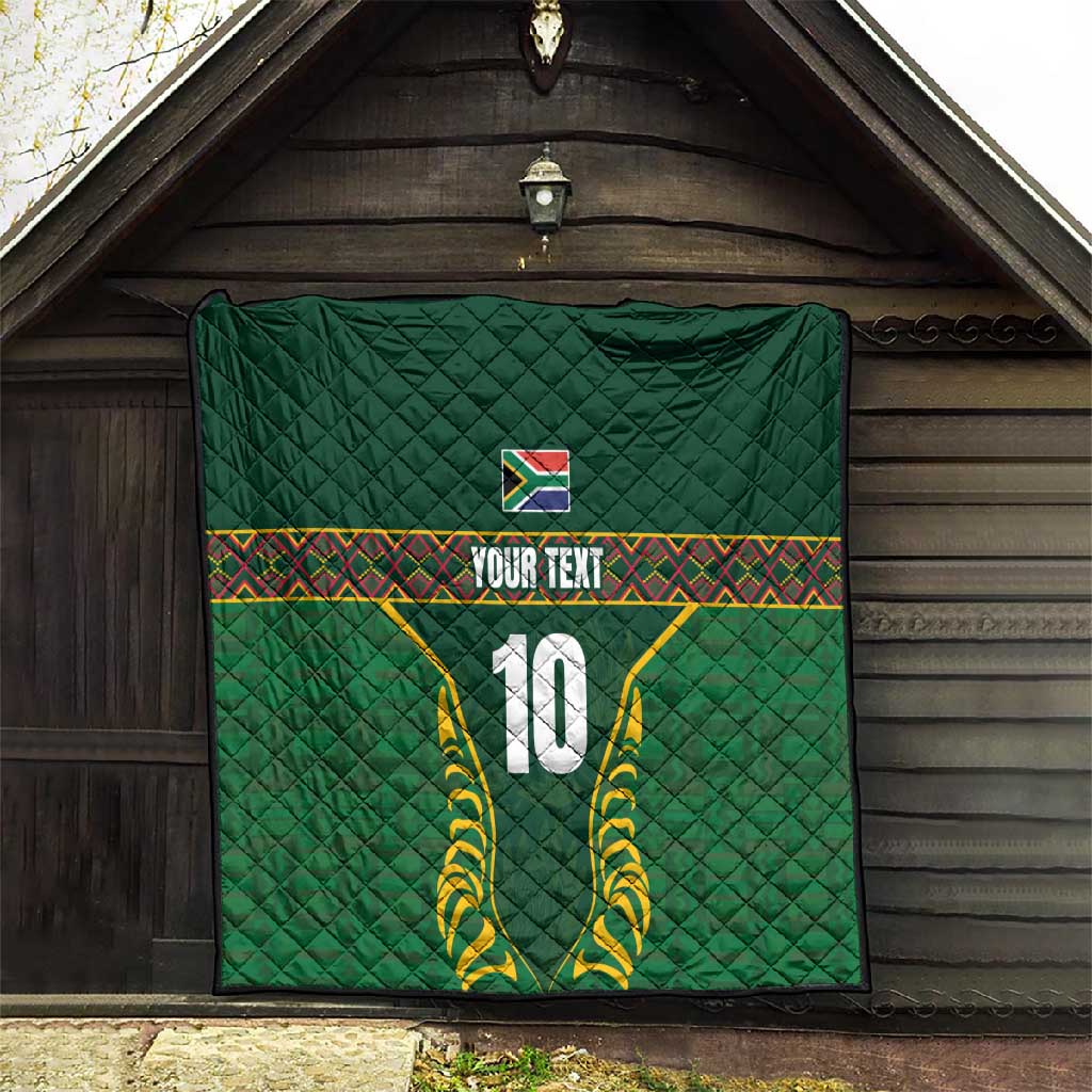 Custom South Africa Rugby Quilt Springboks Spirit and King Protea LT03