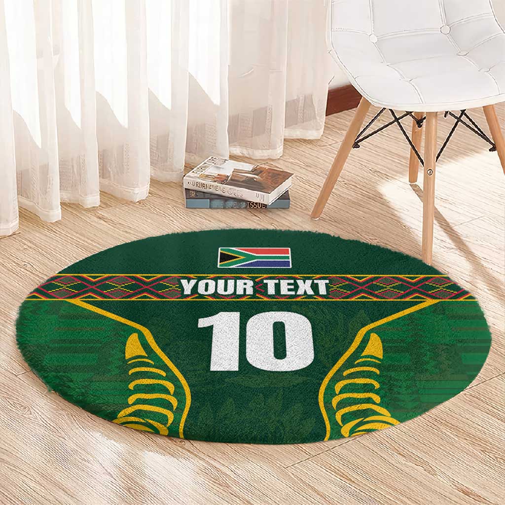 Custom South Africa Rugby Round Carpet Springboks Spirit and King Protea LT03