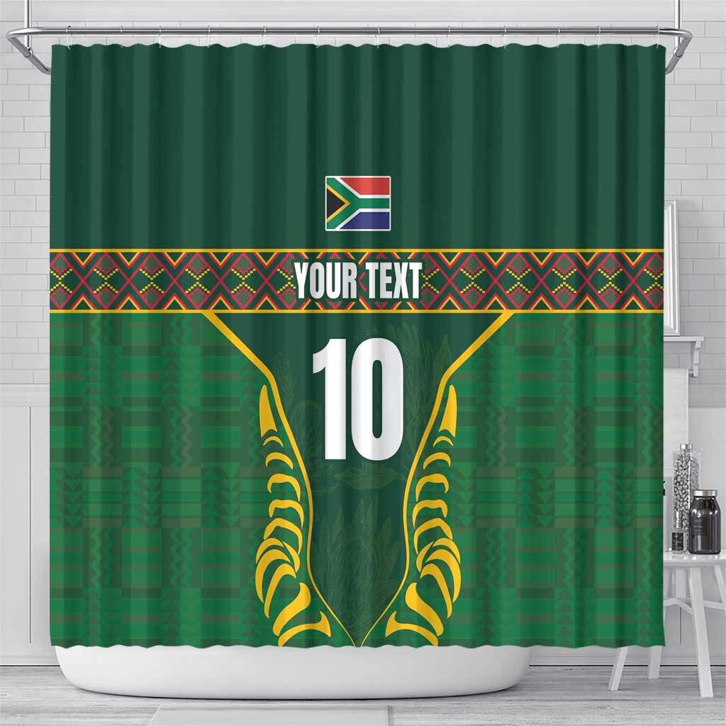 Custom South Africa Rugby Shower Curtain Springboks Spirit and King Protea LT03