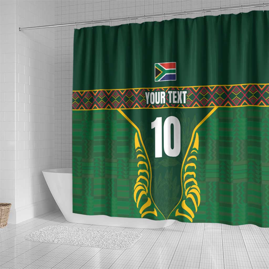 Custom South Africa Rugby Shower Curtain Springboks Spirit and King Protea LT03