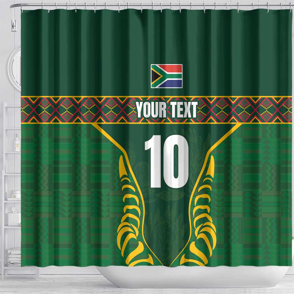Custom South Africa Rugby Shower Curtain Springboks Spirit and King Protea LT03