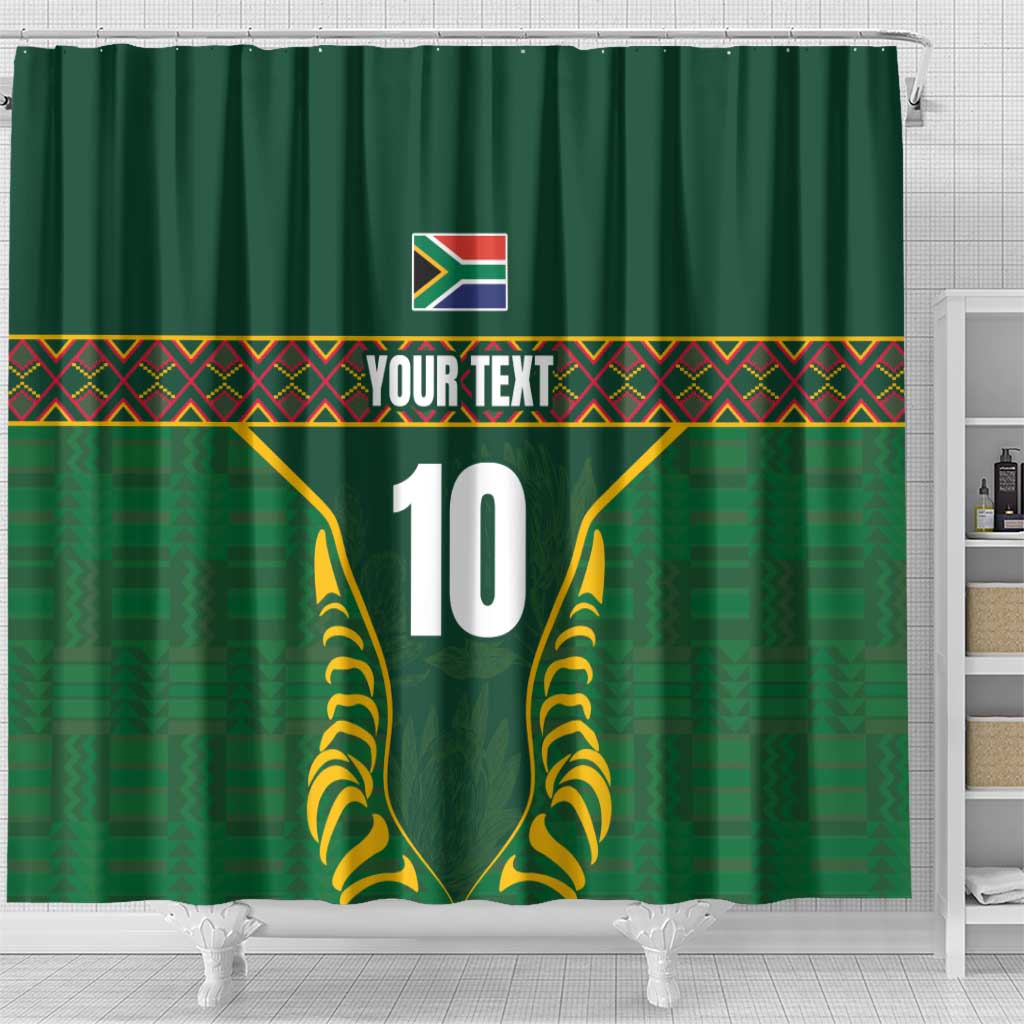 Custom South Africa Rugby Shower Curtain Springboks Spirit and King Protea LT03