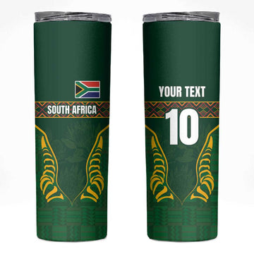 Custom South Africa Rugby Skinny Tumbler Springboks Spirit and King Protea LT03