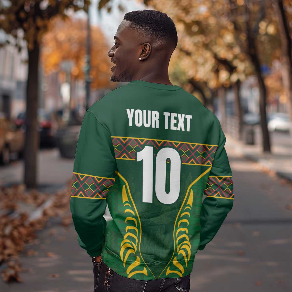 Custom South Africa Rugby Sweatshirt Springboks Spirit and King Protea LT03