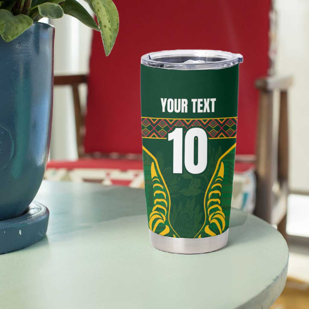 Custom South Africa Rugby Tumbler Cup Springboks Spirit and King Protea LT03