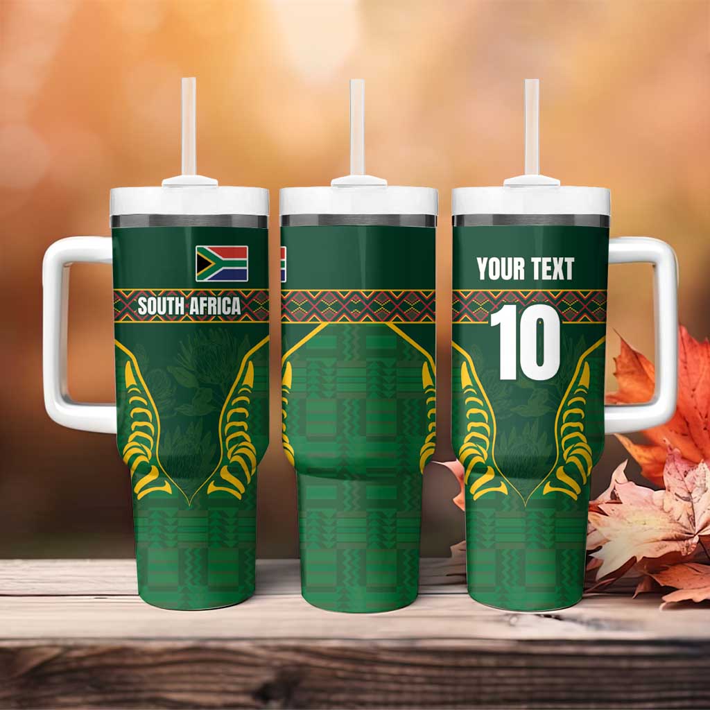 Custom South Africa Rugby Tumbler With Handle Springboks Spirit and King Protea LT03