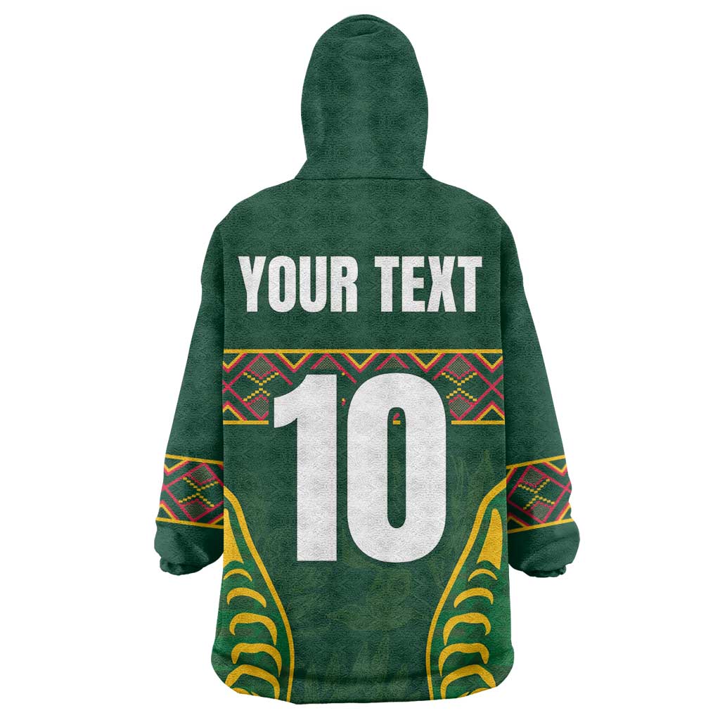 Custom South Africa Rugby Wearable Blanket Hoodie Springboks Spirit and King Protea LT03