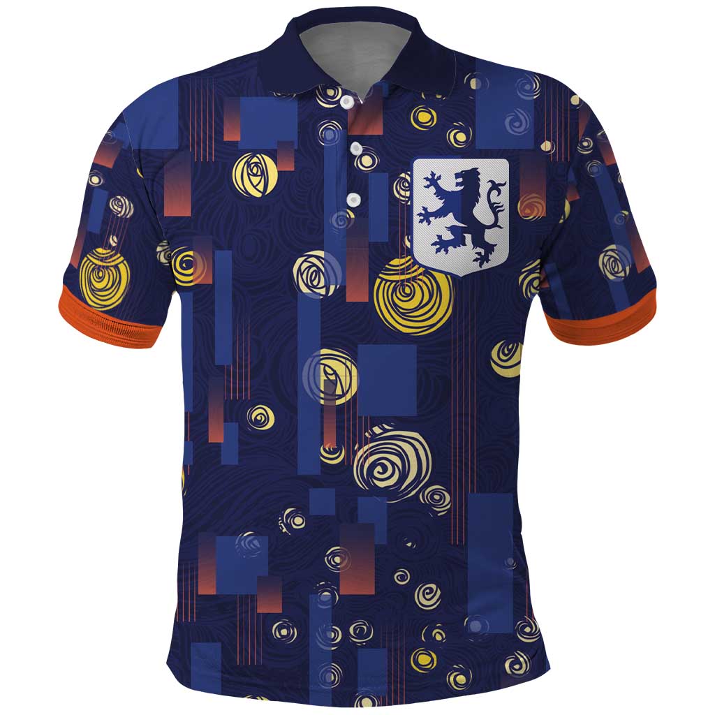 Custom Netherlands Football Polo Shirt Starry Night Style LT03
