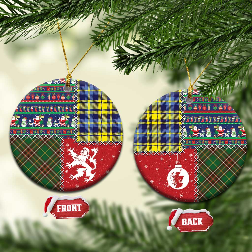 Scottish Christmas Ceramic Ornament Scotland Lion and Xmas Elements Patch Style LT03