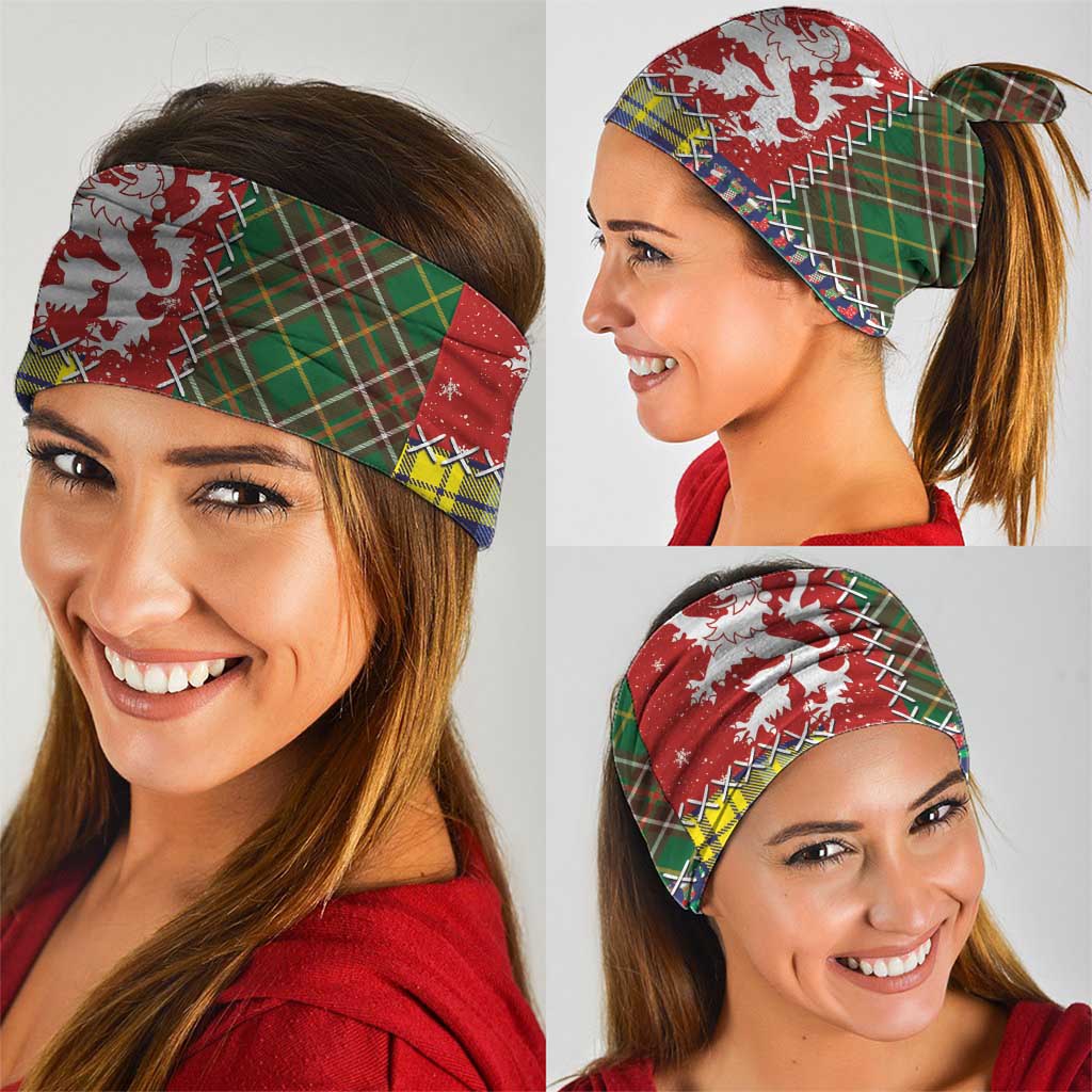 Scottish Christmas Neck Gaiter Scotland Lion and Xmas Elements Patch Style LT03