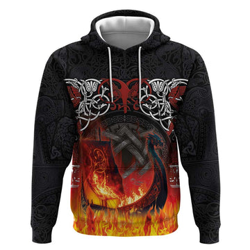 Scotland Up Helly Aa Hoodie Drakkar Viking Longship Burning The Return of The Light LT03