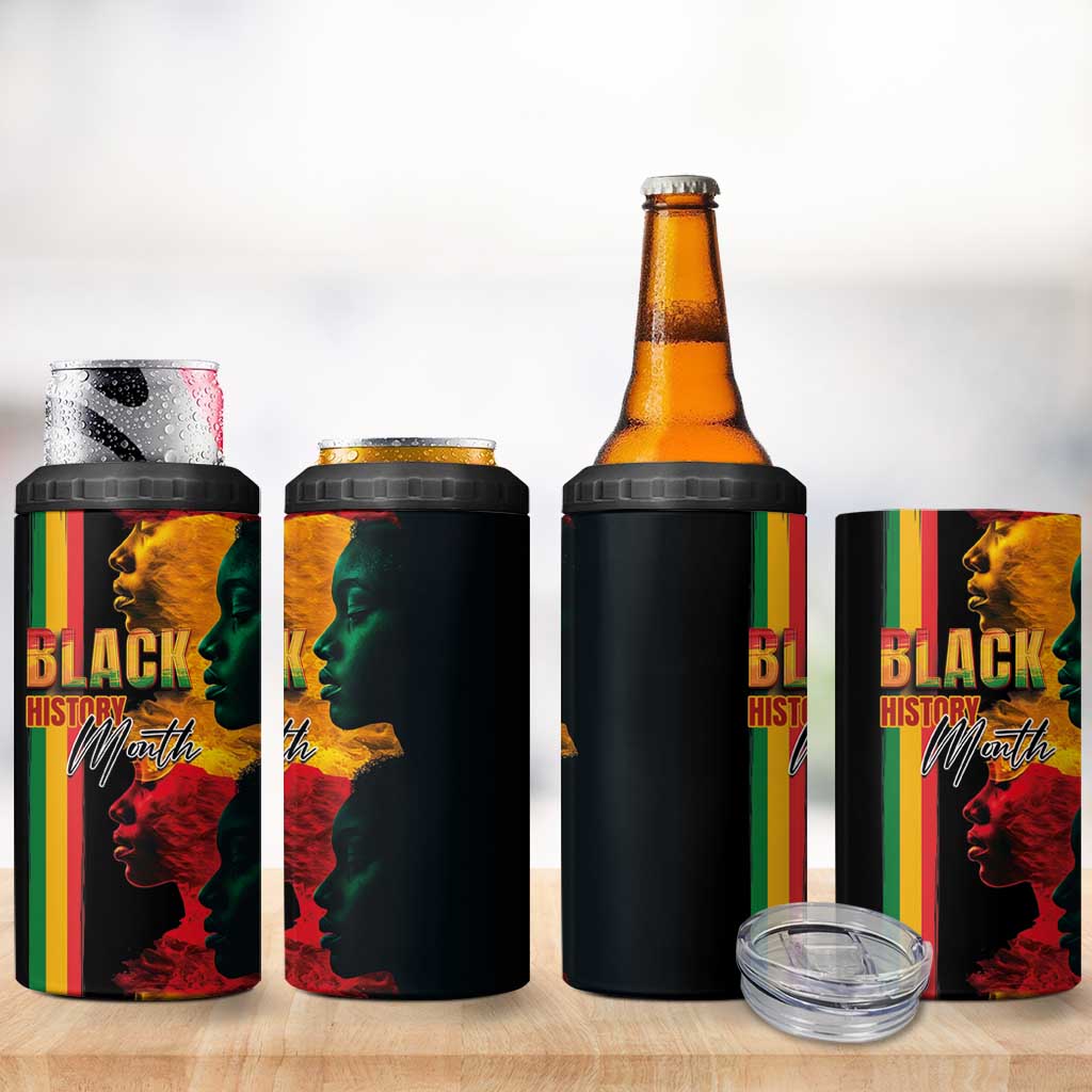 Afro - Black History Month 4 in 1 Can Cooler Tumbler Black Soul - I'm Black Every Month LT03