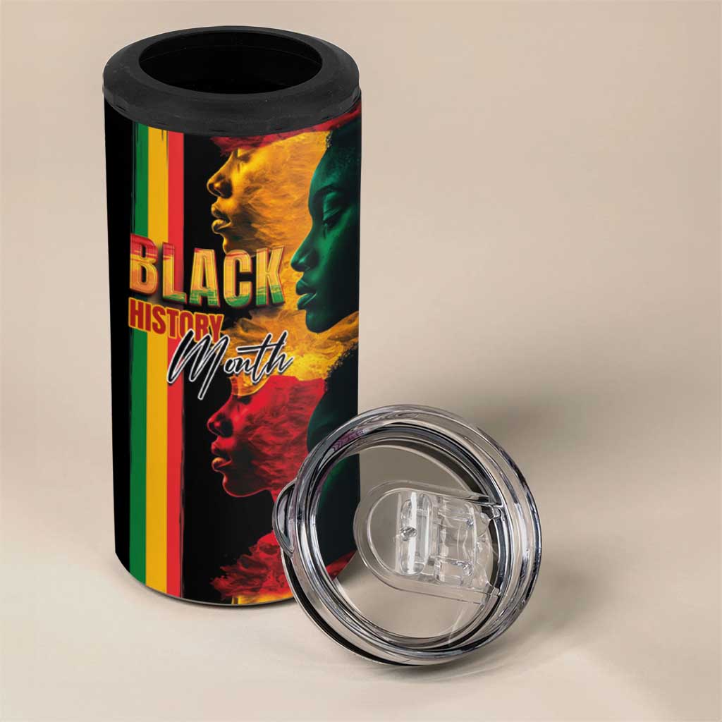 Afro - Black History Month 4 in 1 Can Cooler Tumbler Black Soul - I'm Black Every Month LT03