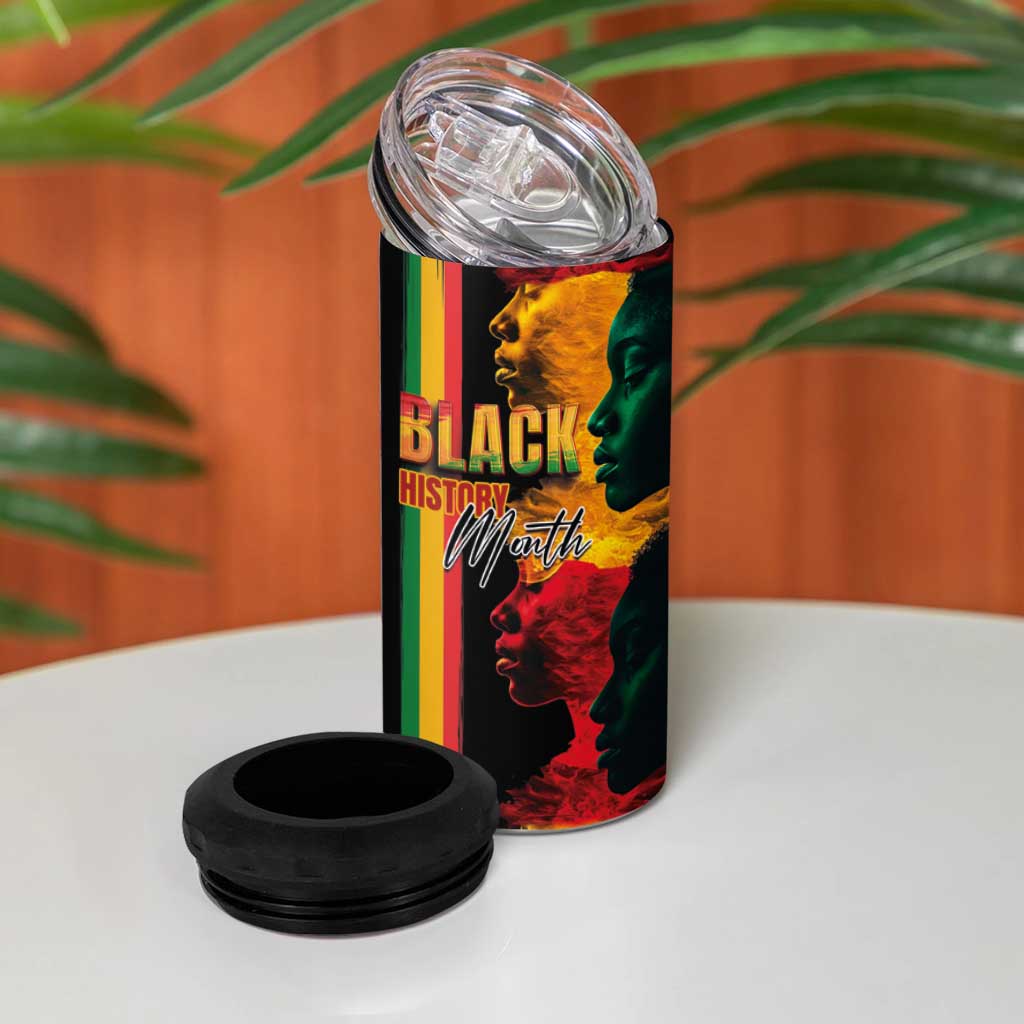 Afro - Black History Month 4 in 1 Can Cooler Tumbler Black Soul - I'm Black Every Month LT03