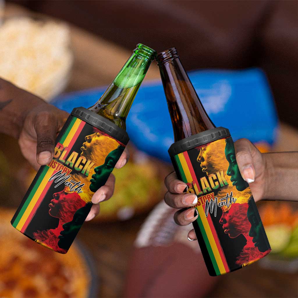 Afro - Black History Month 4 in 1 Can Cooler Tumbler Black Soul - I'm Black Every Month LT03