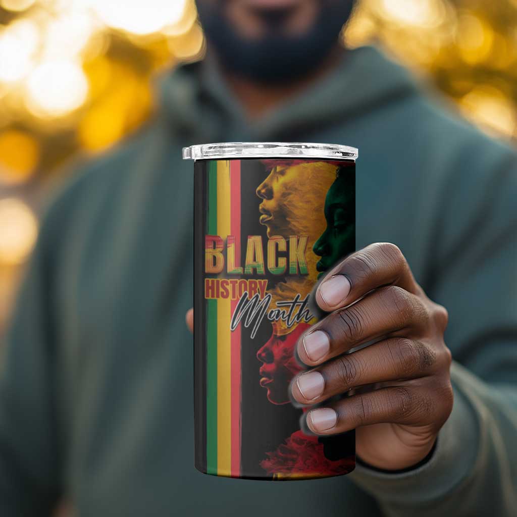 Afro - Black History Month 4 in 1 Can Cooler Tumbler Black Soul - I'm Black Every Month LT03