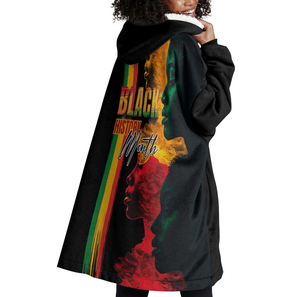 Afro - Black History Month Wearable Blanket Hoodie Black Soul - I'm Black Every Month LT03