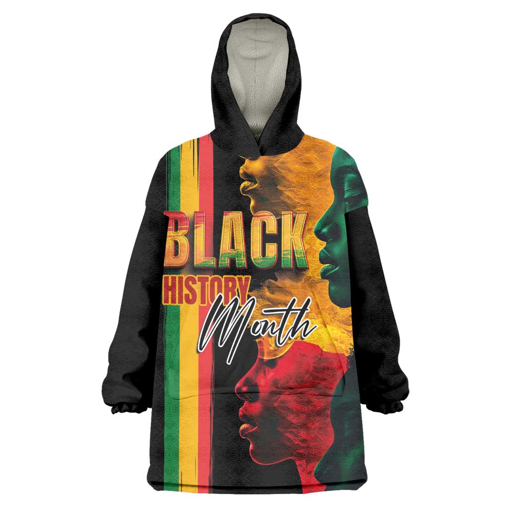 Afro - Black History Month Wearable Blanket Hoodie Black Soul - I'm Black Every Month LT03