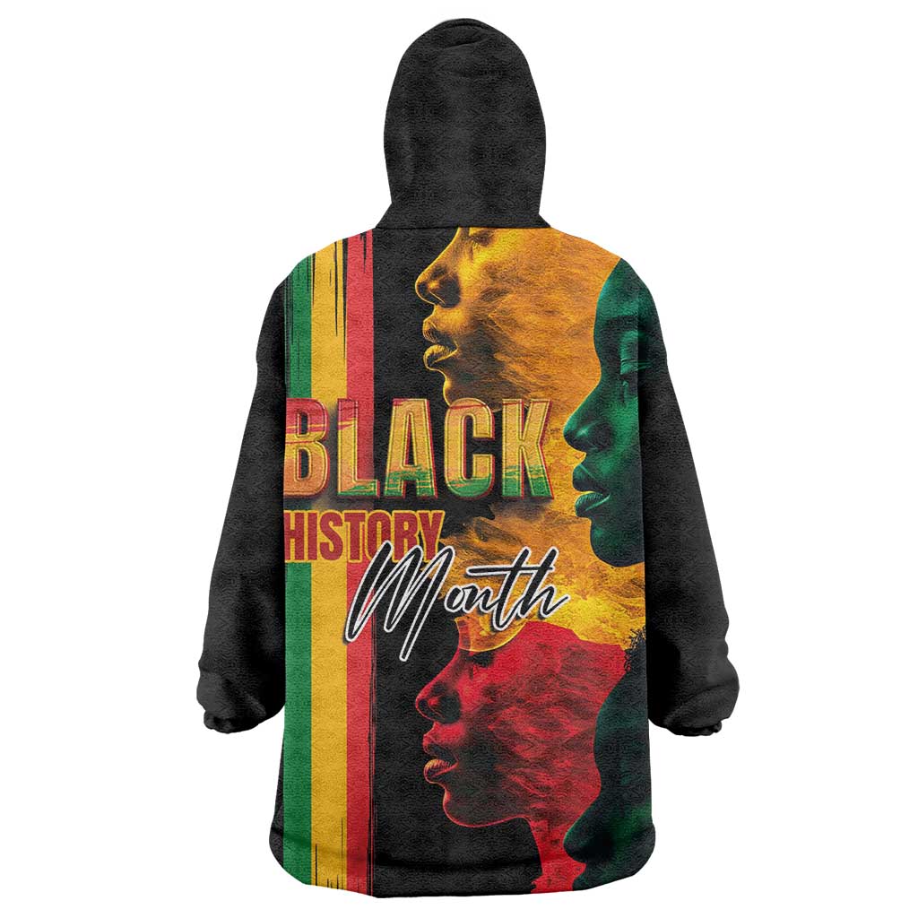 Afro - Black History Month Wearable Blanket Hoodie Black Soul - I'm Black Every Month LT03