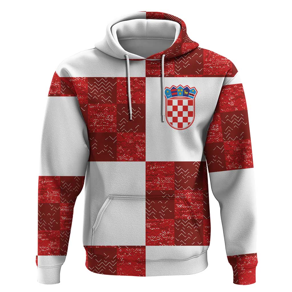 Custom Croatia Football Hoodie Checkered Ones Sport Grunge Style LT03