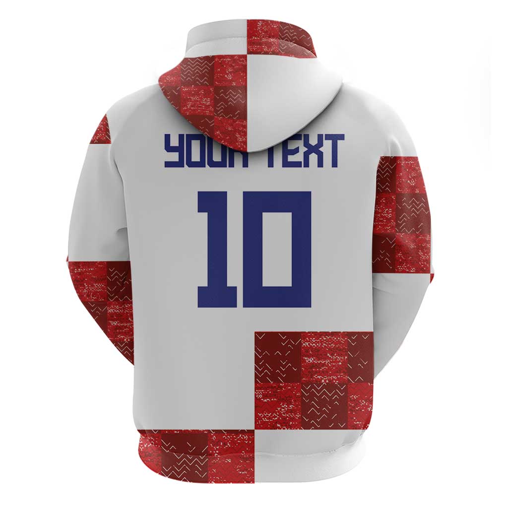 Custom Croatia Football Hoodie Checkered Ones Sport Grunge Style LT03