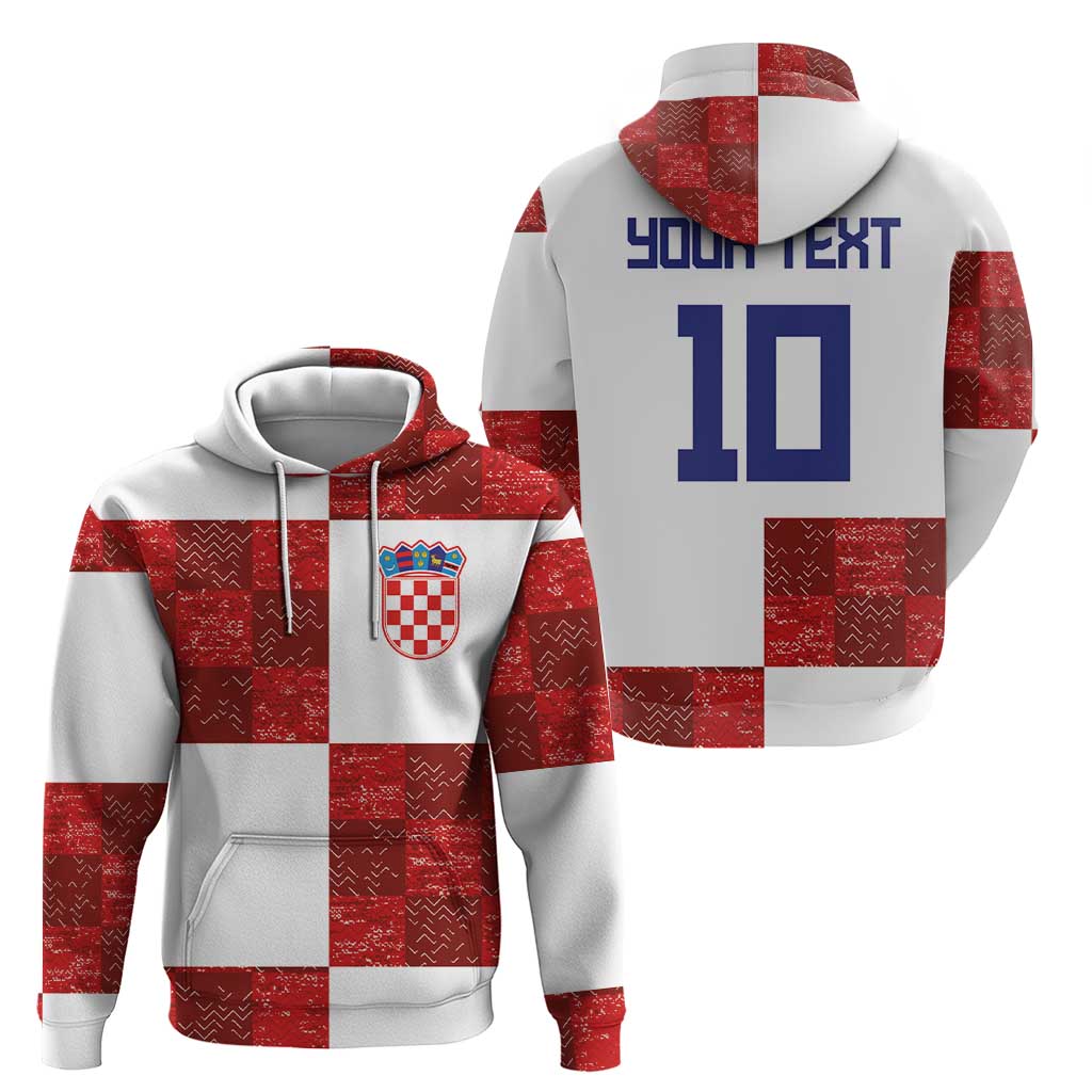 Custom Croatia Football Hoodie Checkered Ones Sport Grunge Style LT03