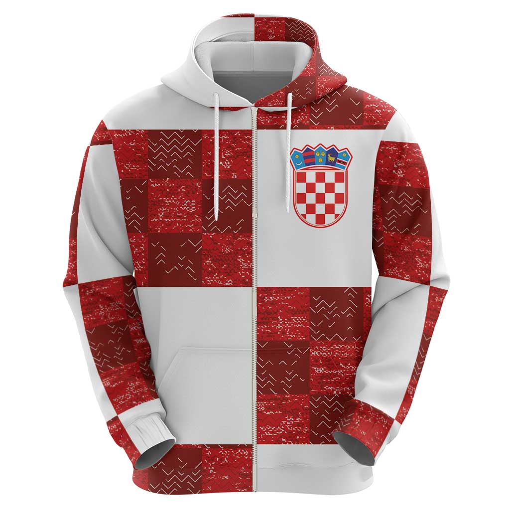 Custom Croatia Football Hoodie Checkered Ones Sport Grunge Style LT03
