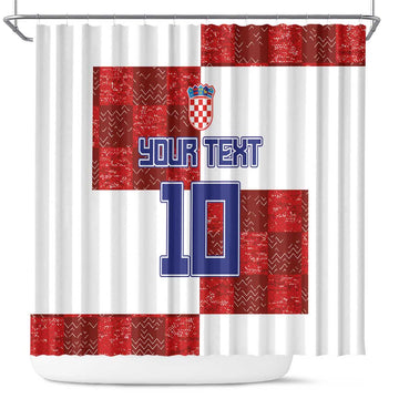 Custom Croatia Football Shower Curtain Checkered Ones Sport Grunge Style LT03