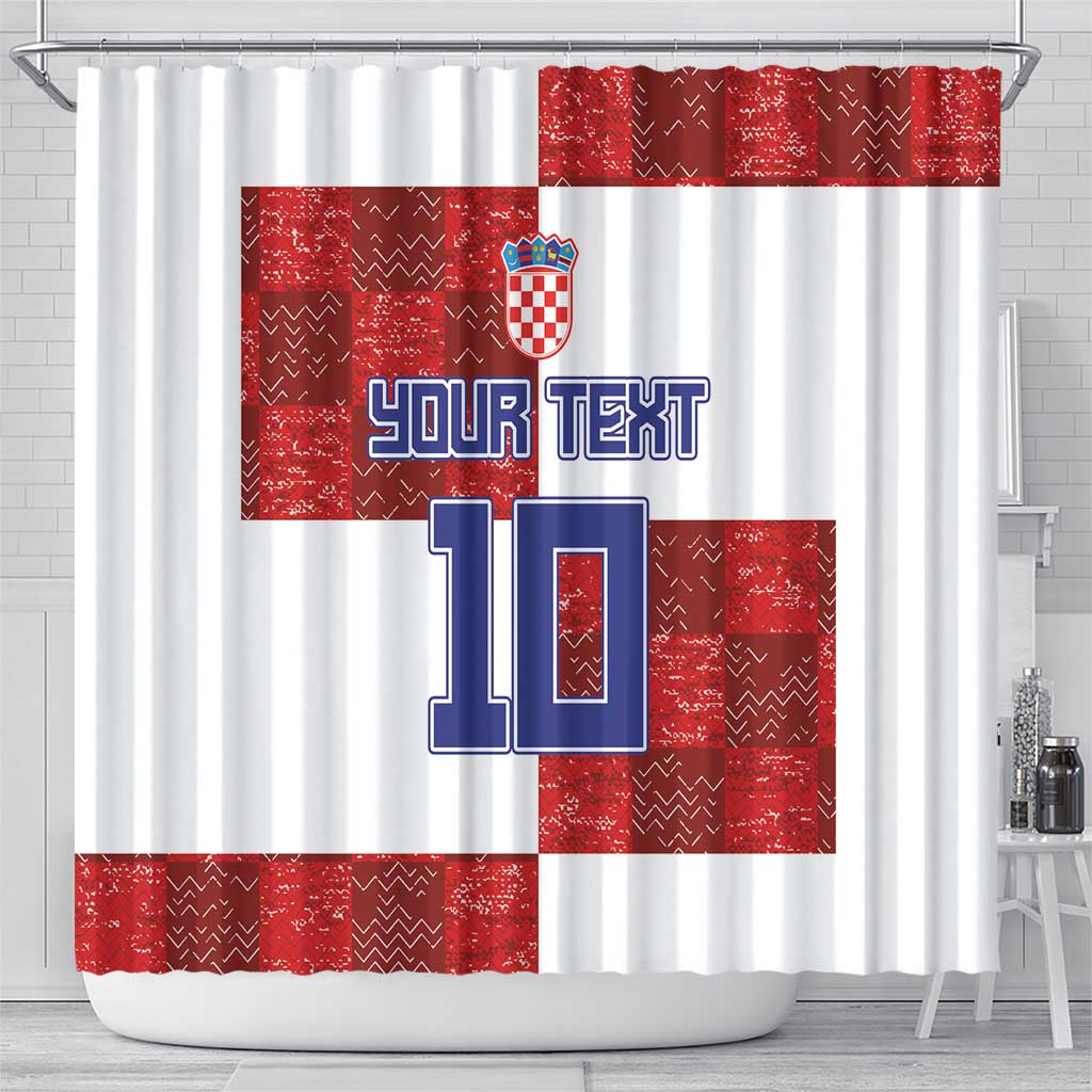 Custom Croatia Football Shower Curtain Checkered Ones Sport Grunge Style LT03