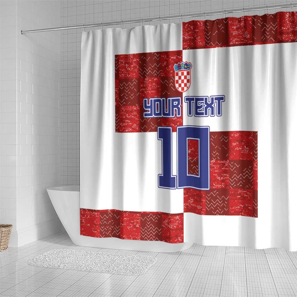 Custom Croatia Football Shower Curtain Checkered Ones Sport Grunge Style LT03
