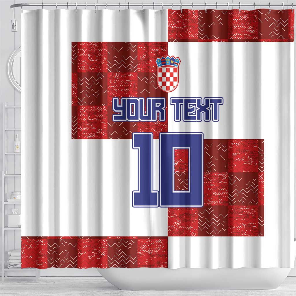 Custom Croatia Football Shower Curtain Checkered Ones Sport Grunge Style LT03