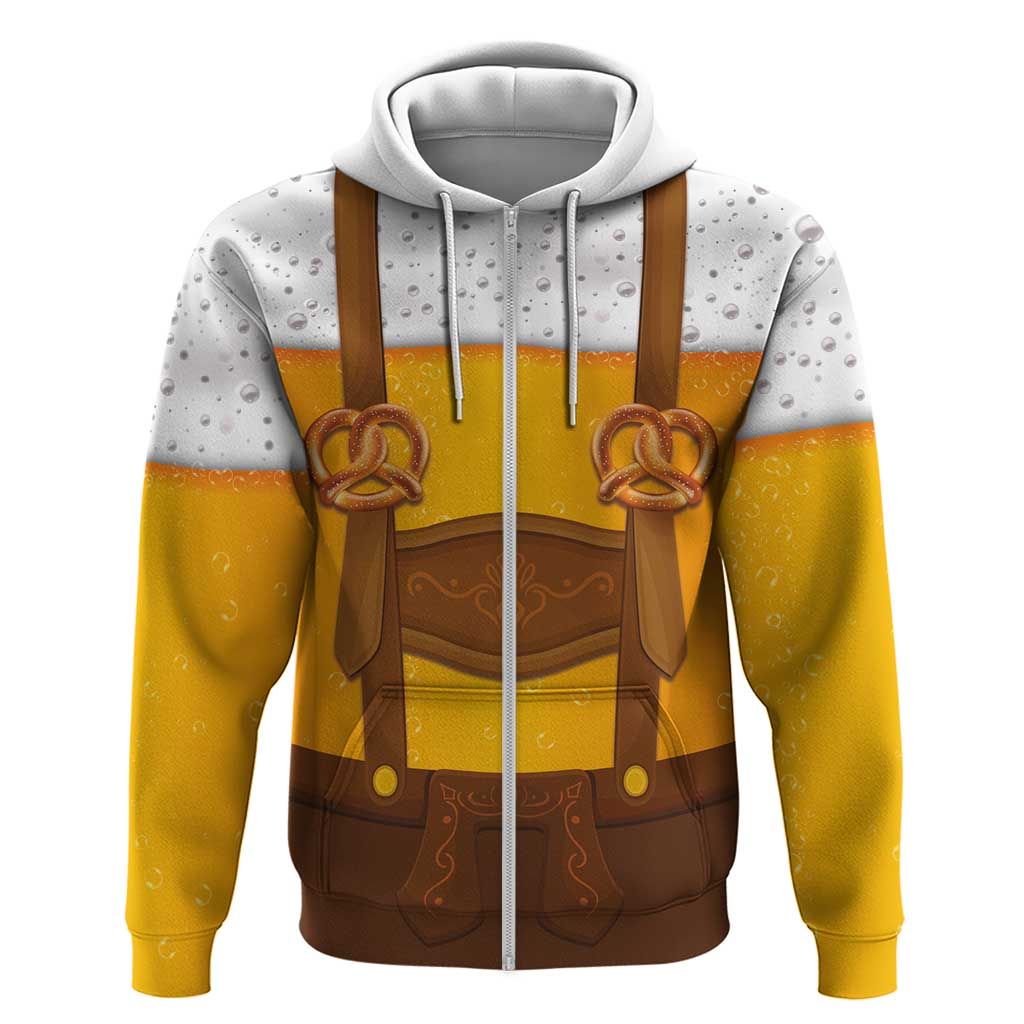Traditional German Costume - Lederhosen and Soft Pretzel Hoodie Oktoberfest Beer Head Funny Style LT03