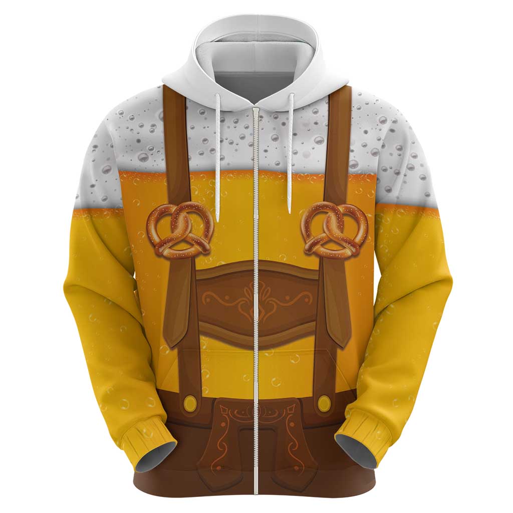 Traditional German Costume - Lederhosen and Soft Pretzel Hoodie Oktoberfest Beer Head Funny Style LT03