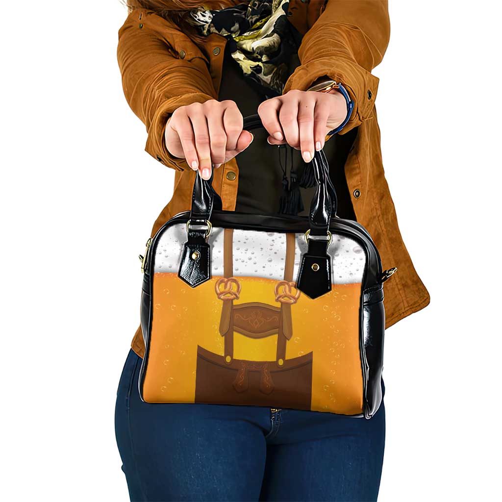 Traditional German Costume - Lederhosen and Soft Pretzel Shoulder Handbag Oktoberfest Beer Head Funny Style LT03