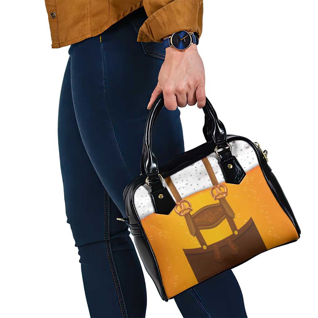 Traditional German Costume - Lederhosen and Soft Pretzel Shoulder Handbag Oktoberfest Beer Head Funny Style LT03