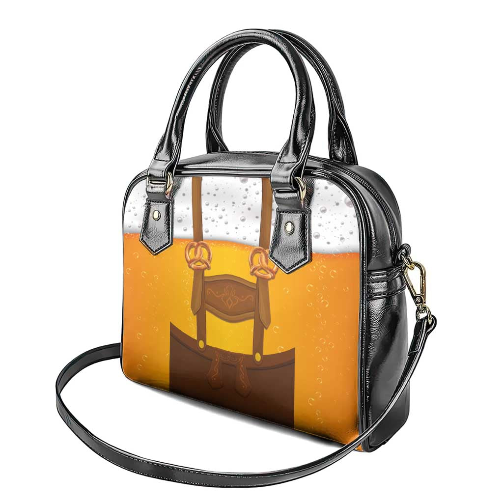Traditional German Costume - Lederhosen and Soft Pretzel Shoulder Handbag Oktoberfest Beer Head Funny Style LT03