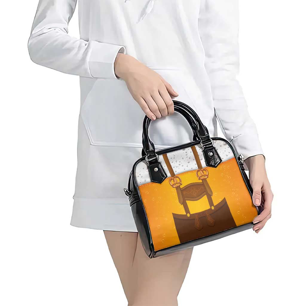 Traditional German Costume - Lederhosen and Soft Pretzel Shoulder Handbag Oktoberfest Beer Head Funny Style LT03
