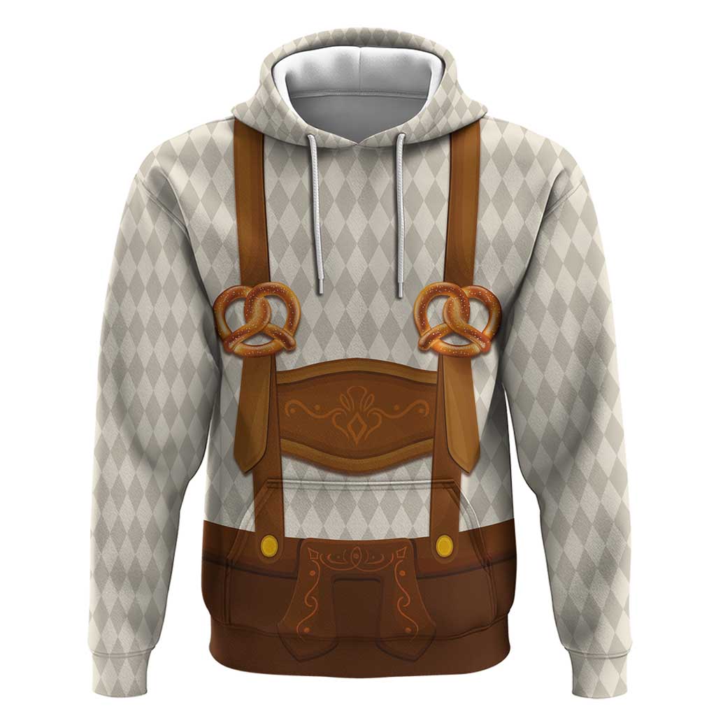 Traditional German Costume - Lederhosen and Soft Pretzel Hoodie Old Vintage Bavarian Pattern LT03