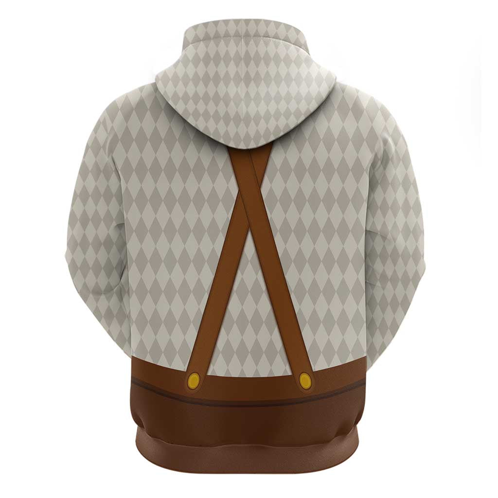Traditional German Costume - Lederhosen and Soft Pretzel Hoodie Old Vintage Bavarian Pattern LT03